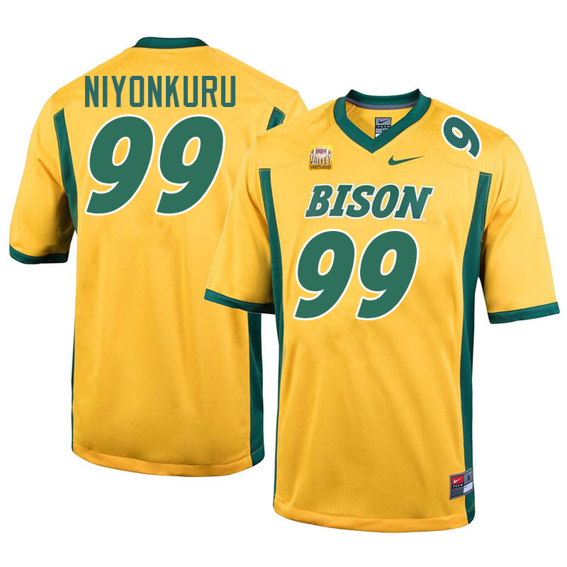 North Dakota State Bison #99 Obald Niyonkuru College Football Jerseys Stitched-Yellow